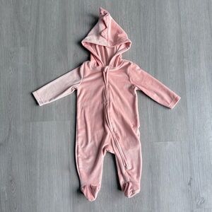 Old Navy Baby Girl Velour Dinosaur Footie- Size 6M